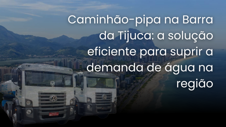 Mapa da Barra da Tijuca, com dois caminhões pipa, mostrando a disponibilidade do serviço na barra da tijuca